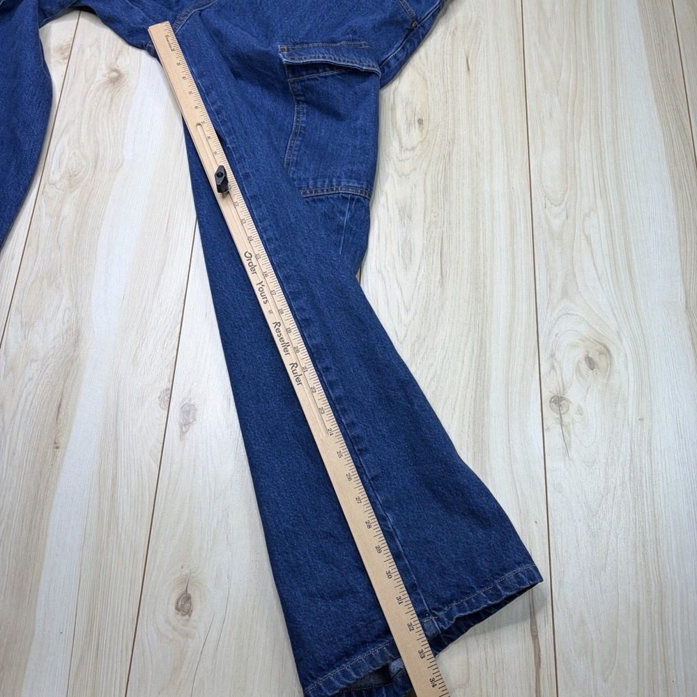 SÉZANE Baggy Denim Cargo Jeans Women's Size 46 34x33 Blue Pockets - Picture 10 of 14